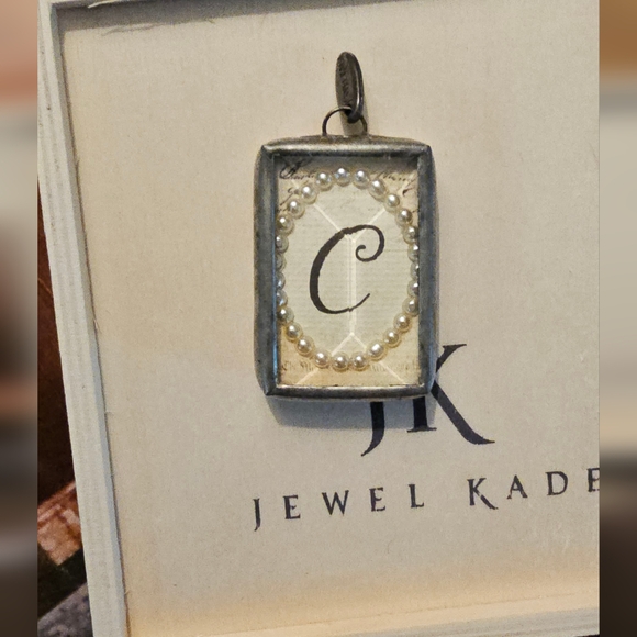 Jewel Kade Jewelry - Jewel Kade Silver Pendant 'C' with Pearl Accents
